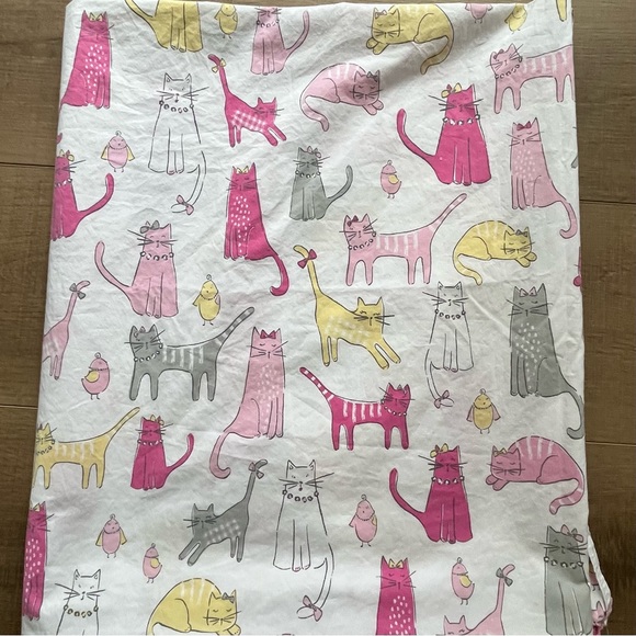 Pottery Barn Kids Other - Pottery Barn Kids Cats Kitty Full Flat Sheet Cotton 1 Piece Deux Places